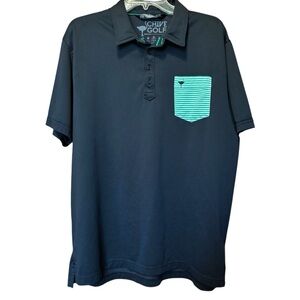 Travis Miller The Chive Pima Cotton Golf Polo Shirt. Black and Green. Men’s XXL